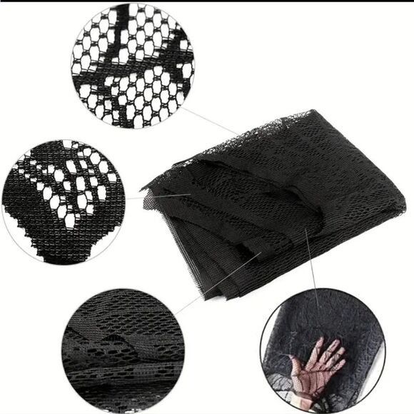 New Lace Spiderweb scalloped Halloween Mantel or over door decor - Picture 5 of 9